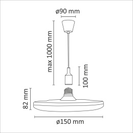 Lampa wisząca żyrandol KOKO LED 15cm biały kuchnia dzięcięca bezpieczna ZWY