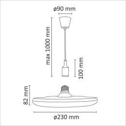 Lampa wisząca żyrandol KOKO LED 23cm biały kuchnia dzięcięca bezpieczna