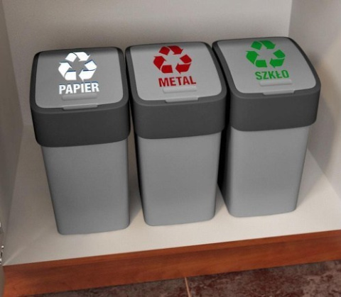 Kosz śmieci kubeł segracja śmieci 25l szary uchylny