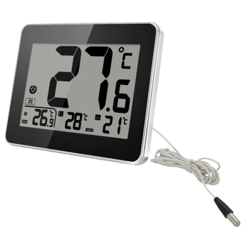 Termometr wew zew zegar baterie czujnik zew kabel 145cm
