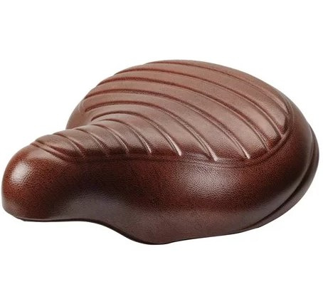 Siodełko rowerowe RETRO sprężynowe brąz eko skóra  