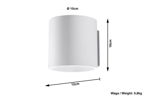 Kinkiet ORBIS 1 Biały ścienna domowa lampa nowoczesna