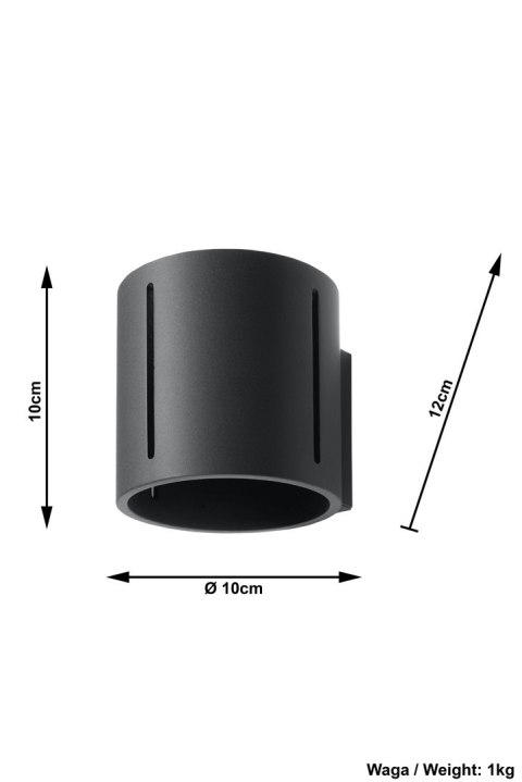 Kinkiet INEZ Czarny ścienna domowa lampa nowoczesna