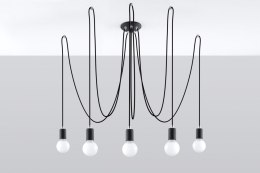 Żyrandol EDISON 5 Czarny lampa domowa nowoczesna kuchnia salon jadalnia