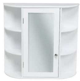 Szafka łazienkowa lustro biała półki drzwiczki LERA  
