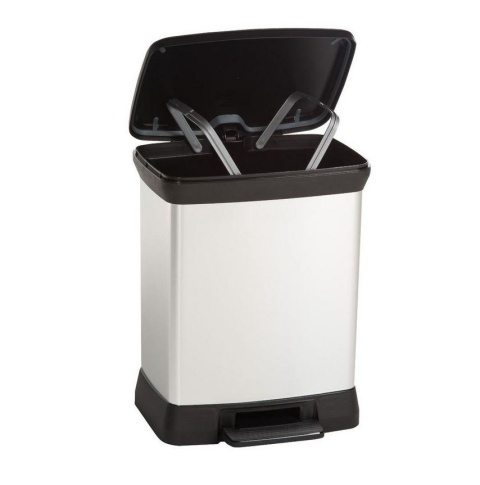 Kosz śmieci IPS pokrywą pedał srebrny 30 l  