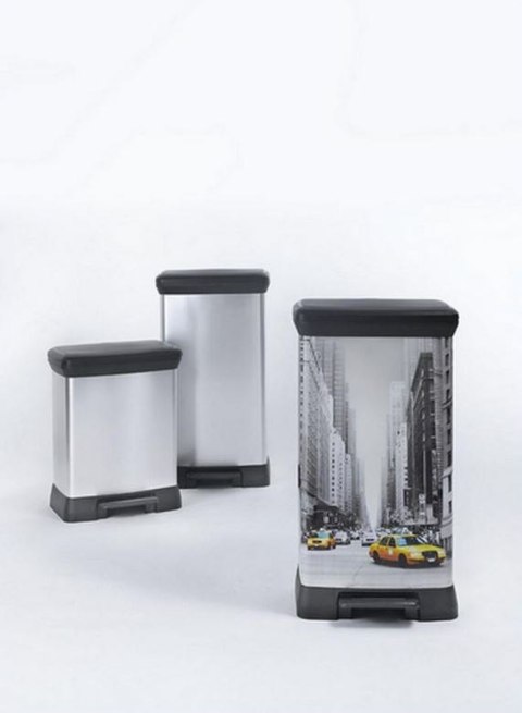 Kosz śmieci IPS pokrywą pedał srebrny 30 l  