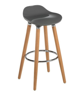 Krzesło barowe Merlin szary hoker 120kg drewniane nogi