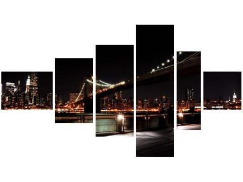 100cm 180cm Obraz 6 elem Brooklyn Bridge   Mith17 ścienny  