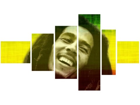 100cm 180cm Obraz 6 elem Bob Marley ścienny  