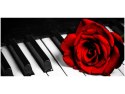 115cm 55cm Obraz ścienny Róża fortepianie druk rama   płótno 