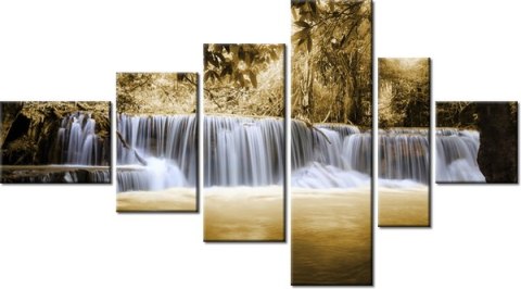 100cm 180cm Obraz 6 elem Wodospad ścienny  