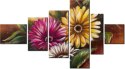 100cm 180cm Obraz 6 elem Bukiet kwiatów ścienny  