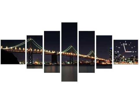 70cm 160cm ZEGAR 7 eleme Nocne zdjęcie mostu   Tanel Teemusk druk   obraz 