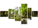 100cm 180cm Obraz 6 elem Wodospad zieleni ścienny  