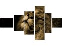 100cm 180cm Obraz 6 elem Złoty lew ścienny  