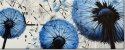 100cm 40cm ZEGAR ścienny Niebieskie dmuchawce malowny rama 
