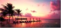 115cm 55cm Obraz ścienny Zachód słońca różu plaży Malediwach druk rama   płótno 