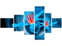 100cm 180cm Obraz 6 elem Niebieskie kosmiczne kwiaty   Jakub Banaś ścienny  