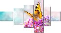 100cm 180cm Obraz 6 elem Motyl kwiatkach ścienny  