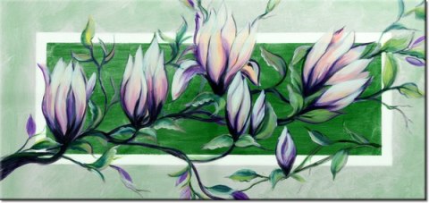 115cm 55cm Obraz ścienny Słodycz magnolii zieleni druk rama   płótno 