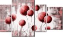 135cm 80 obraz 4 elem Abstrakcyjne dmuchawce czerwieni ścienny   