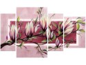 135cm 80 obraz 4 elem Słodycz magnolii pudrowym różu ścienny   