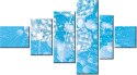 100cm 180cm Obraz 6 elem Dmuchawce abstrakcyjnym błękitnym tle ścienny  