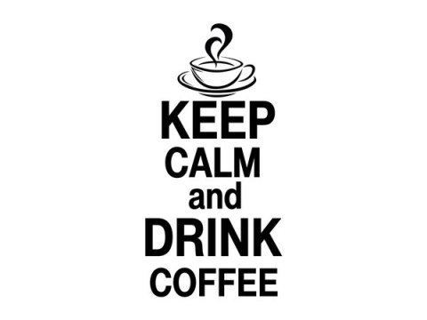 90 60cm Obraz NAPIS ...Keep calm&drink coffee druk płótno rama
