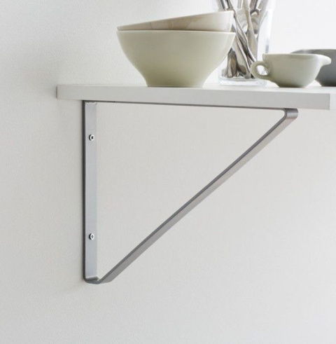 Wspornik półki dekoracyjny 28x2x20cm srebrny  