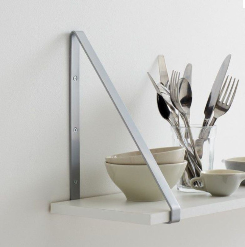 Wspornik półki dekoracyjny 28x2x20cm srebrny  