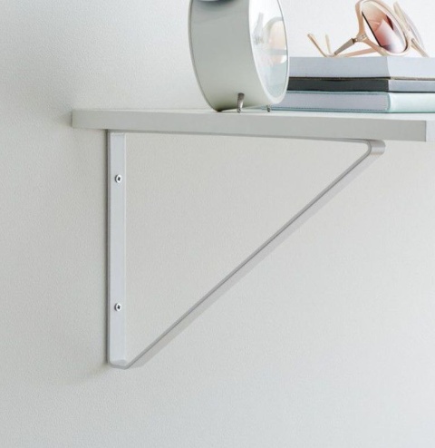 Wspornik półki dekoracyjny 28x2x20cm biały metal  