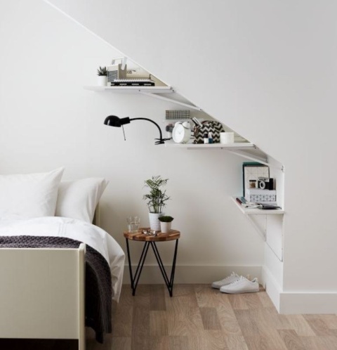 Wspornik półki dekoracyjny 28x2x20cm biały metal  