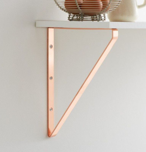 Wspornik półki dekoracyjny 28x2x20cm miedziany  