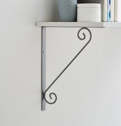 Wspornik półki dekoracyjny kuty 20x2x15 antyczny srebrny 