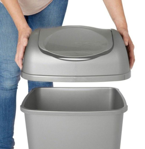 Kosz śmieci RIFF pokrywą 40 l szary biurowy
