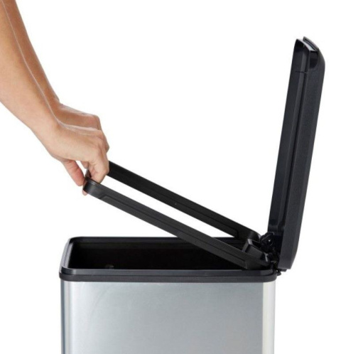 Kosz śmieci TICO pedał 40 l srebrny biurowy