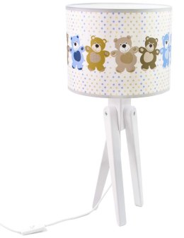 Lampka biurkowa stołowa dziecięca Effy niedźwiadki biały