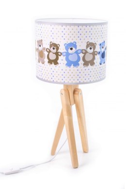 Lampka biurkowa stołowa dziecięca Effy niedźwiadki drewno