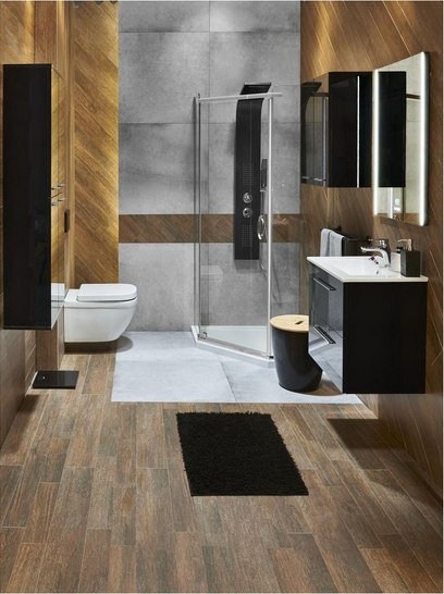 Panel prysznicowy czarny GLYMUR 2 dysze deszczownica  