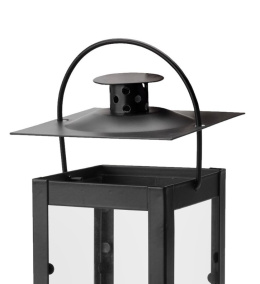 Lampion latarenka świece 35cm czarny metal nastrój