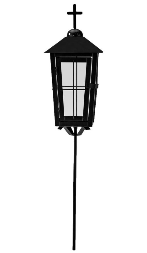 Stojak świece wbijany ZNICZ czarny metal 70cm