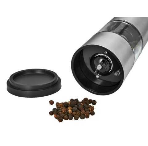 Elektryczne 2szt młynki pieprz sól stalowe baterie LED