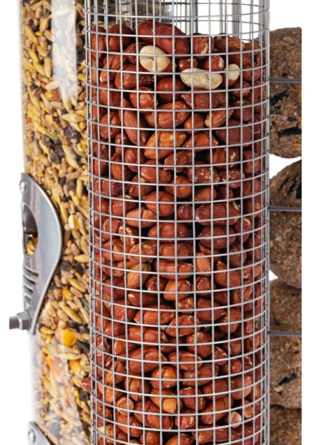 Karmnik ptaków TREE trzy komory metalowy zawieszany