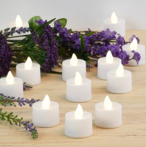 Świeczki biała 48szt tealight LED bateria zbuduj nastrój 25h