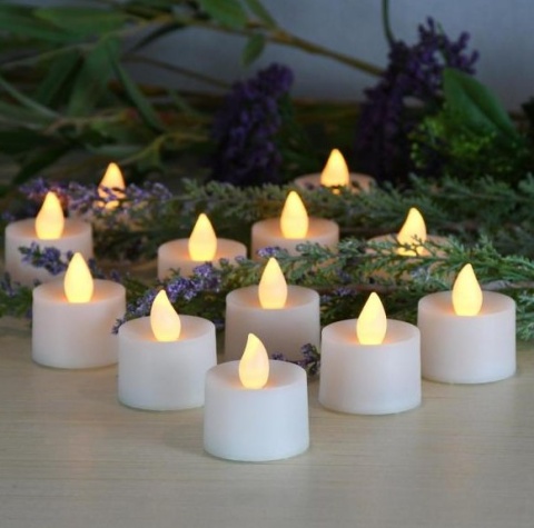 Świeczki biała 48szt tealight LED bateria zbuduj nastrój 25h